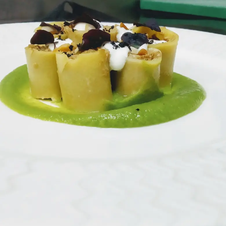 creation thumb for Cannelloni with Green peas puree with ricotta cheese