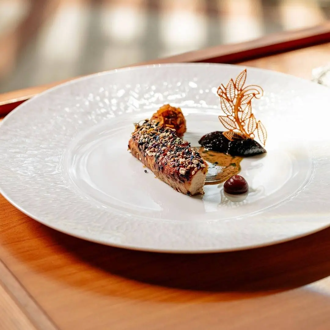 creation thumb for Guinea Fowl in Crepinette, Red Vermouth, Plums and Cocoa