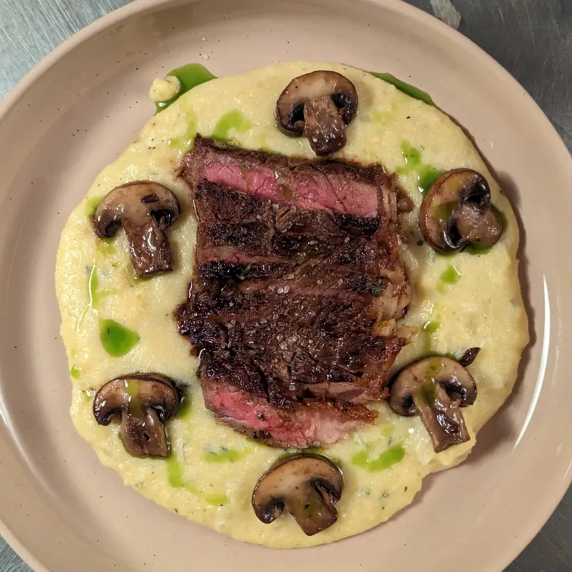 creation thumb for Ancho espresso NY steak + Polenta