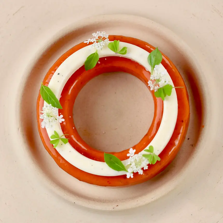 creation thumb for Parmesan panna cotta and pappa al pomodoro