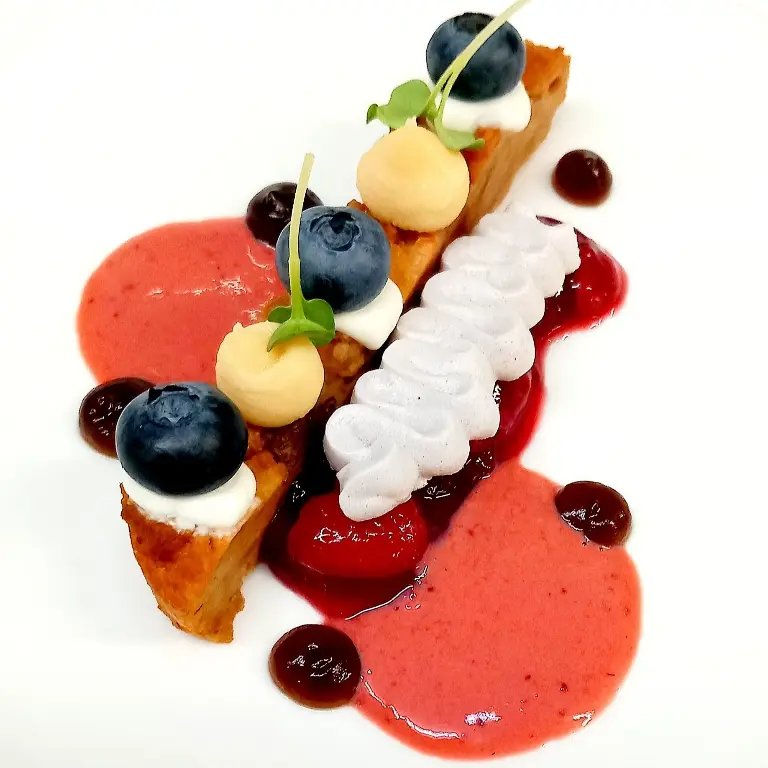 creation thumb for Croissant gataux with berry ragout and salted caramel ganashe
