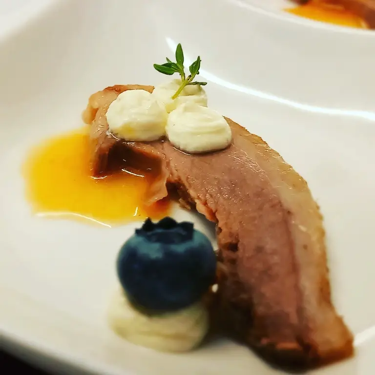 creation thumb for Amuse goose breast cream cheese orange blueberry
