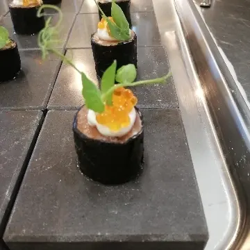 creation thumb for Shiso roll, smoked trout and kefir