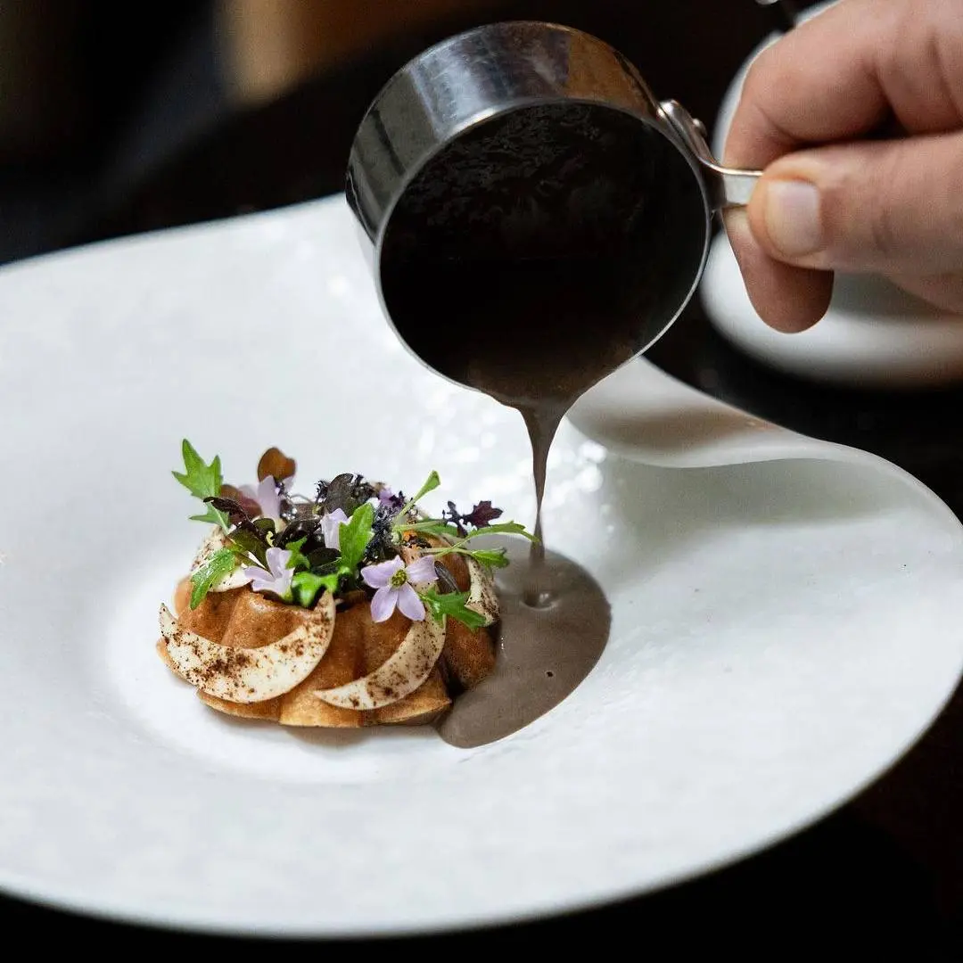 creation thumb for Mushrooms with crispy chestnuts and a smoked veloute