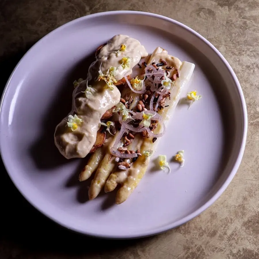 creation thumb for Australian White Asparagus & Brown Butter Miso Hollandaise