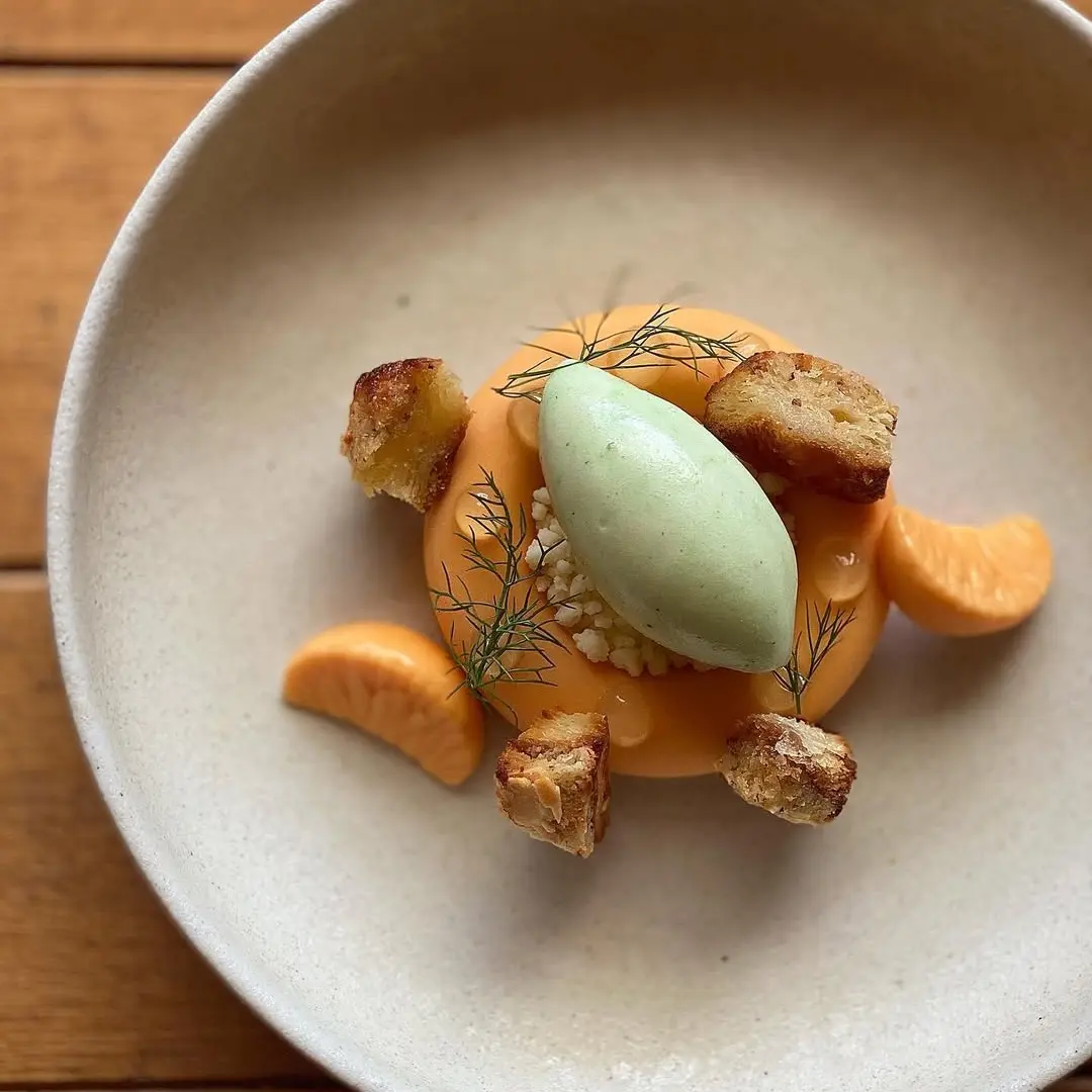 creation thumb for Fennel Sorbet, Mandarin, Croissant, Yoghurt, White Chocolate