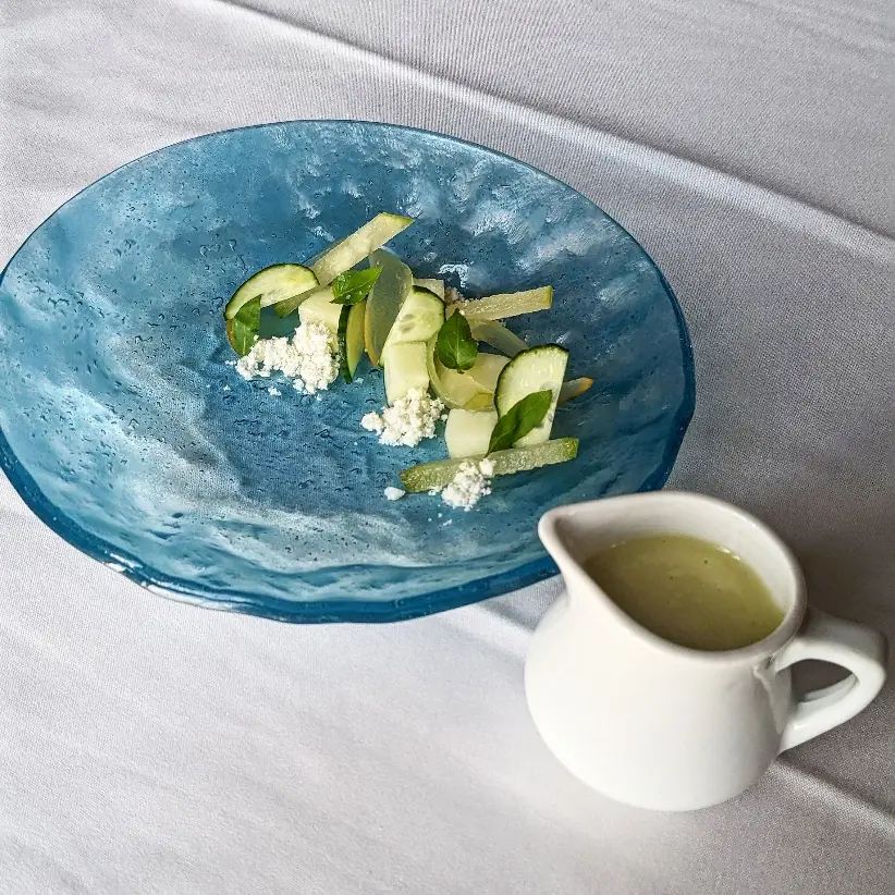 creation thumb for Salt and pepper cucumber gazpacho