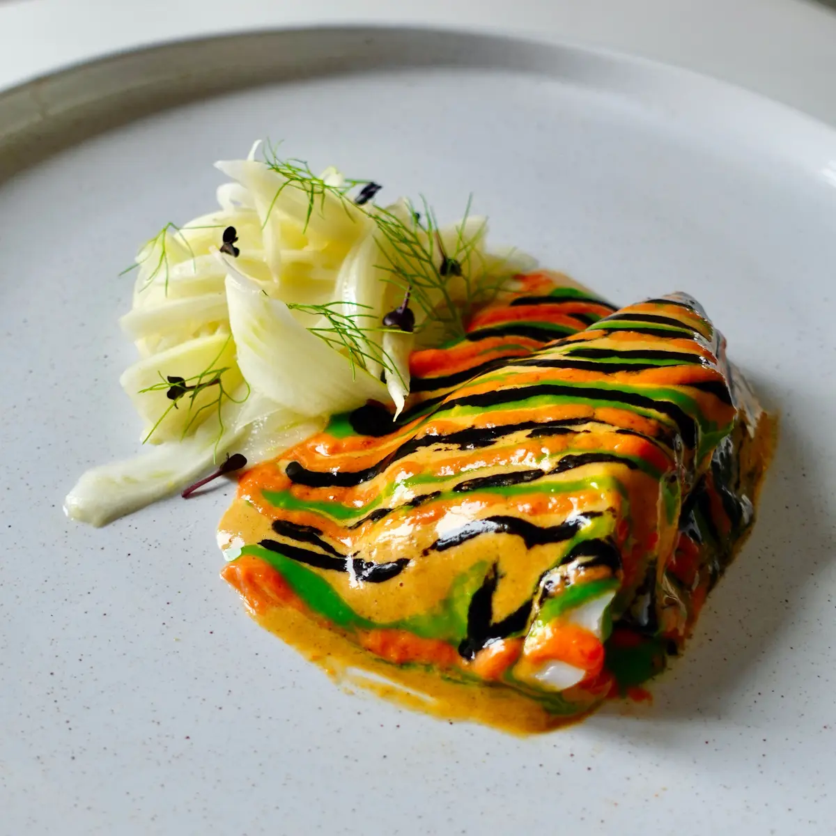 creation thumb for Vacuum-packed peppered cod and fennel with fake dashi