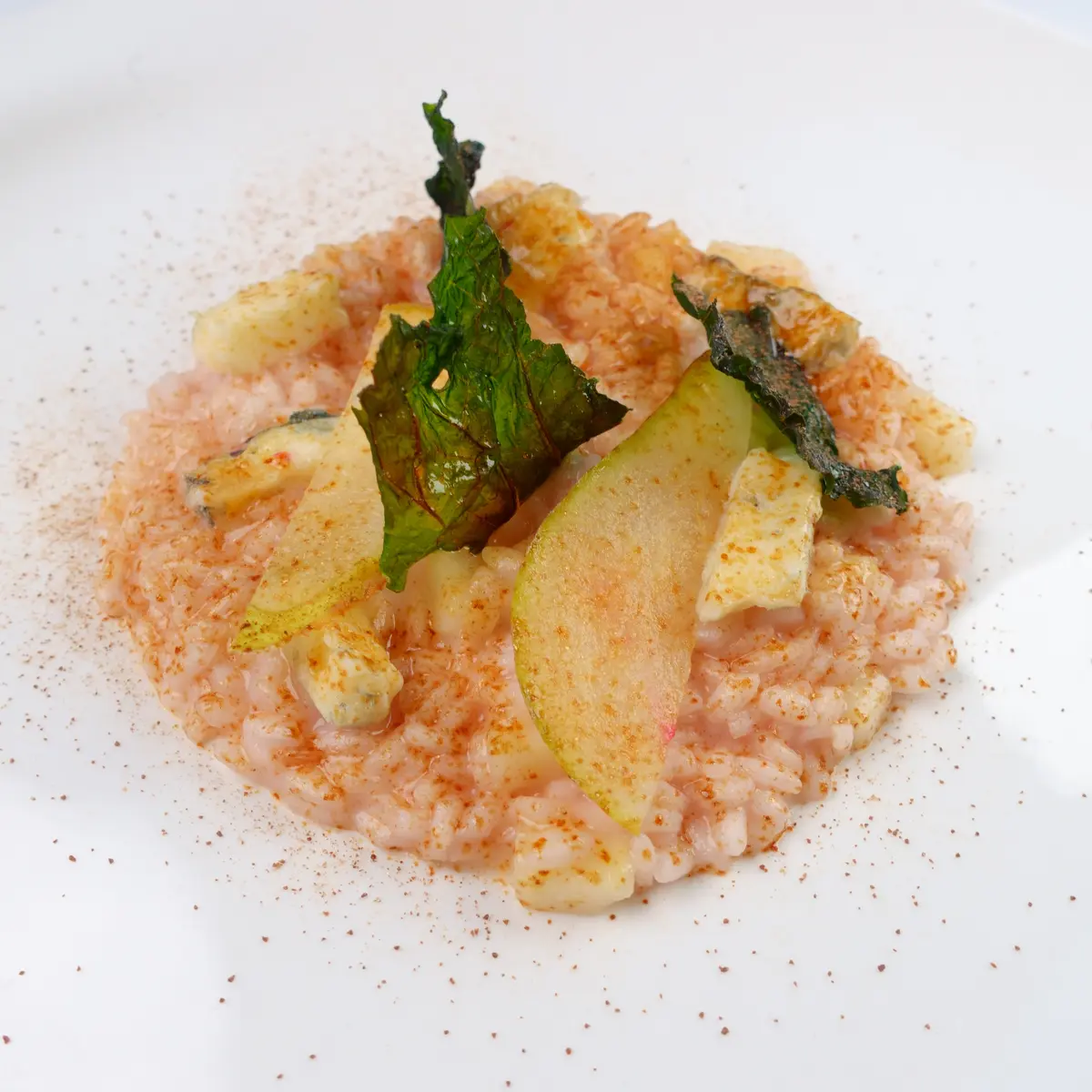 creation thumb for Risotto with pears - gorgonzola - cabbage and liquorice