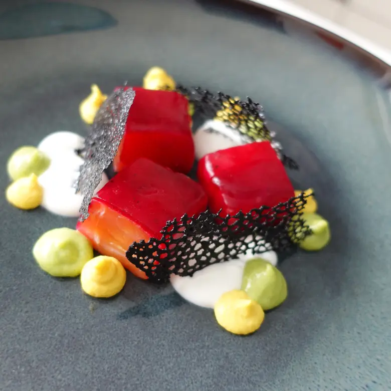 creation thumb for Beetroot-glazed gravlax salmon