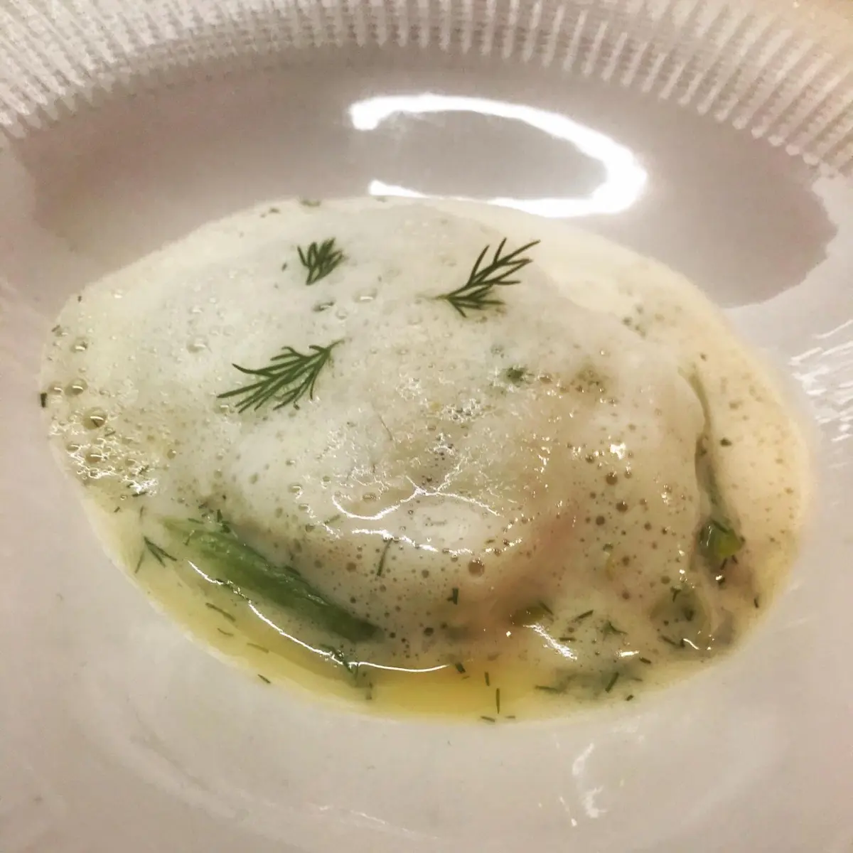 creation thumb for Sea bream fillet, spring onions, dill, egg, lemon