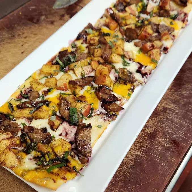 creation thumb for Apple, Sausage, and Sage flatbread