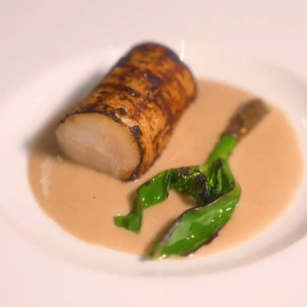 creation thumb for Pomfret Roll with Kapi Sauce & Chinese Kale