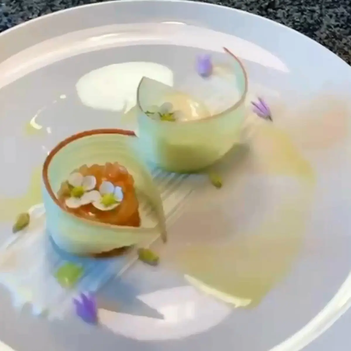 creation thumb for Salmon Tartare with Rhubarb Cloud