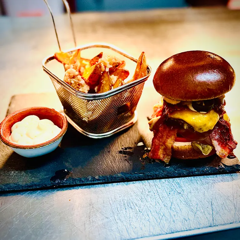 creation thumb for Bacon BBQ Cheeseburger Garlic Parmesan Fries Trueffelmayo