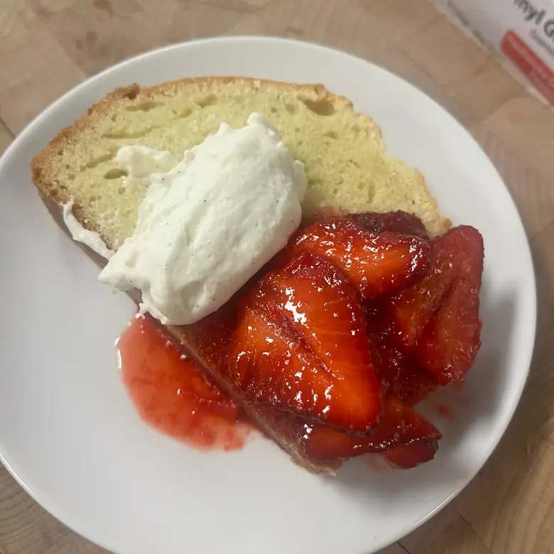 creation thumb for Pound Cake, Vanilla Whipped Cream, Strawberries