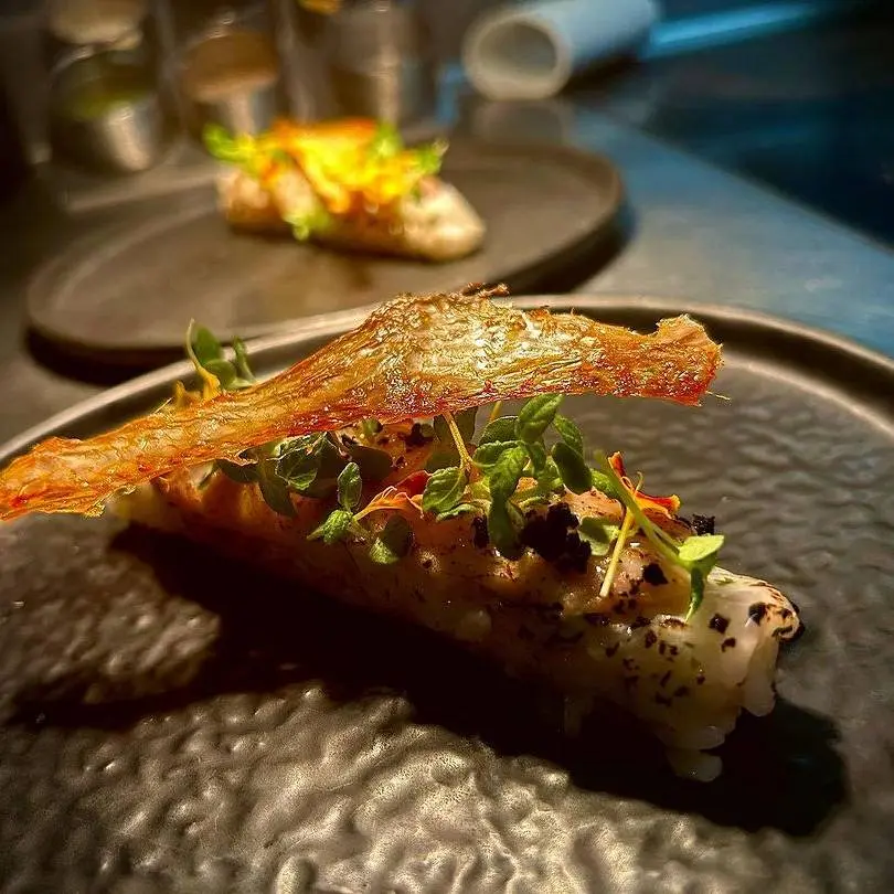 creation thumb for Red Mullet - Hitomebore Rice - Black Vinegar