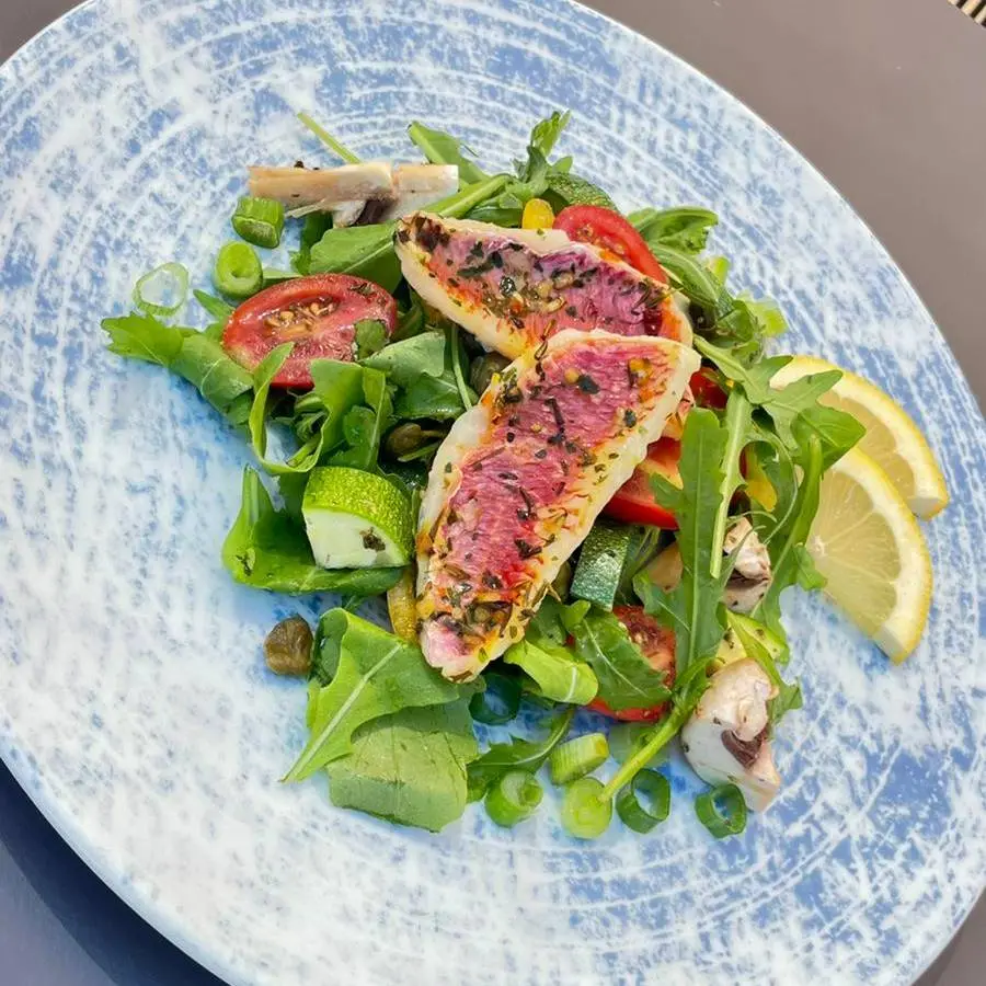 creation thumb for Pan-fried Red Mullet in Polenta Coat with Roasted Vegetables