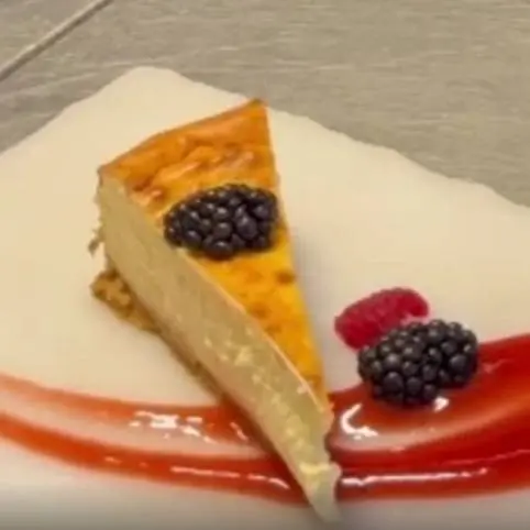 creation thumb for Raspberry, plum, blackberry and raspberry cream cheesecake