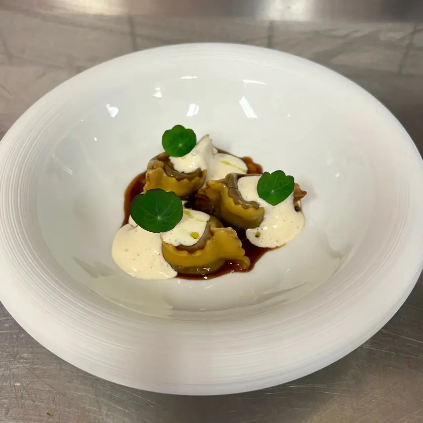creation thumb for Casoncelli, pigeon, fermented cashews and buttermilk