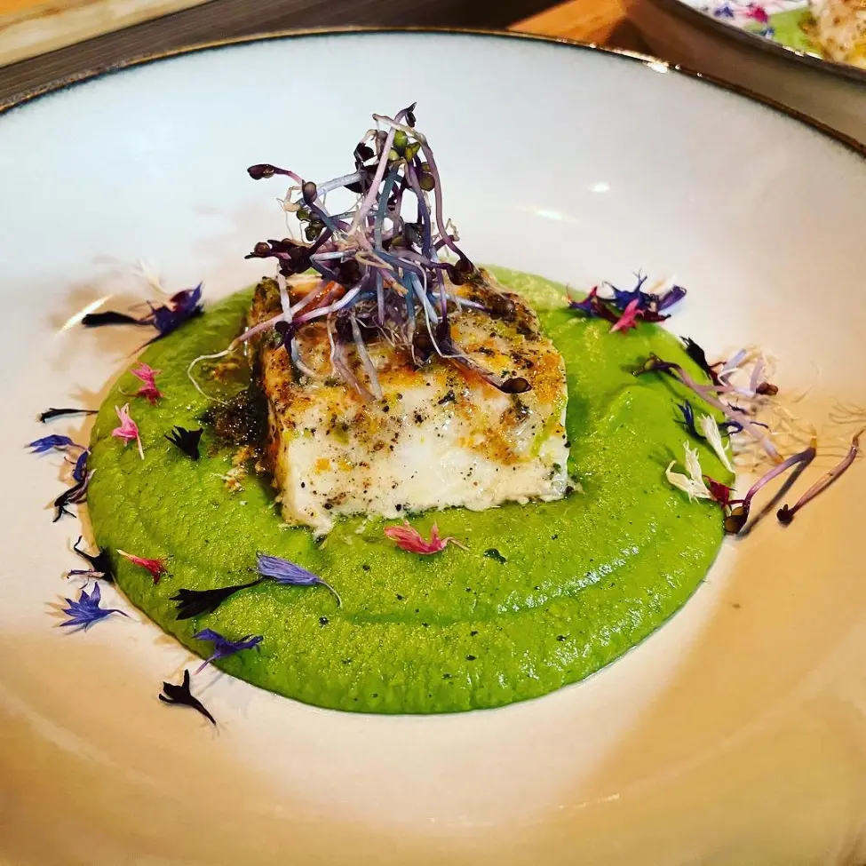 creation thumb for Cod with pea purée