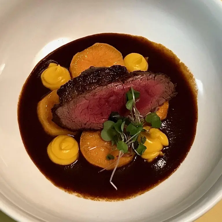 creation thumb for Beef tenderloin in Morita sauce with sweet potato and sweet
