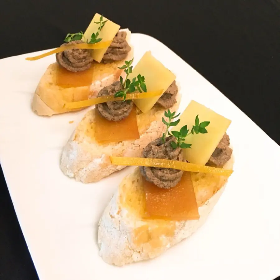 creation thumb for Vegan Pate, Quince, candied Orange, Thyme, Smoked Butter on Sour Dough