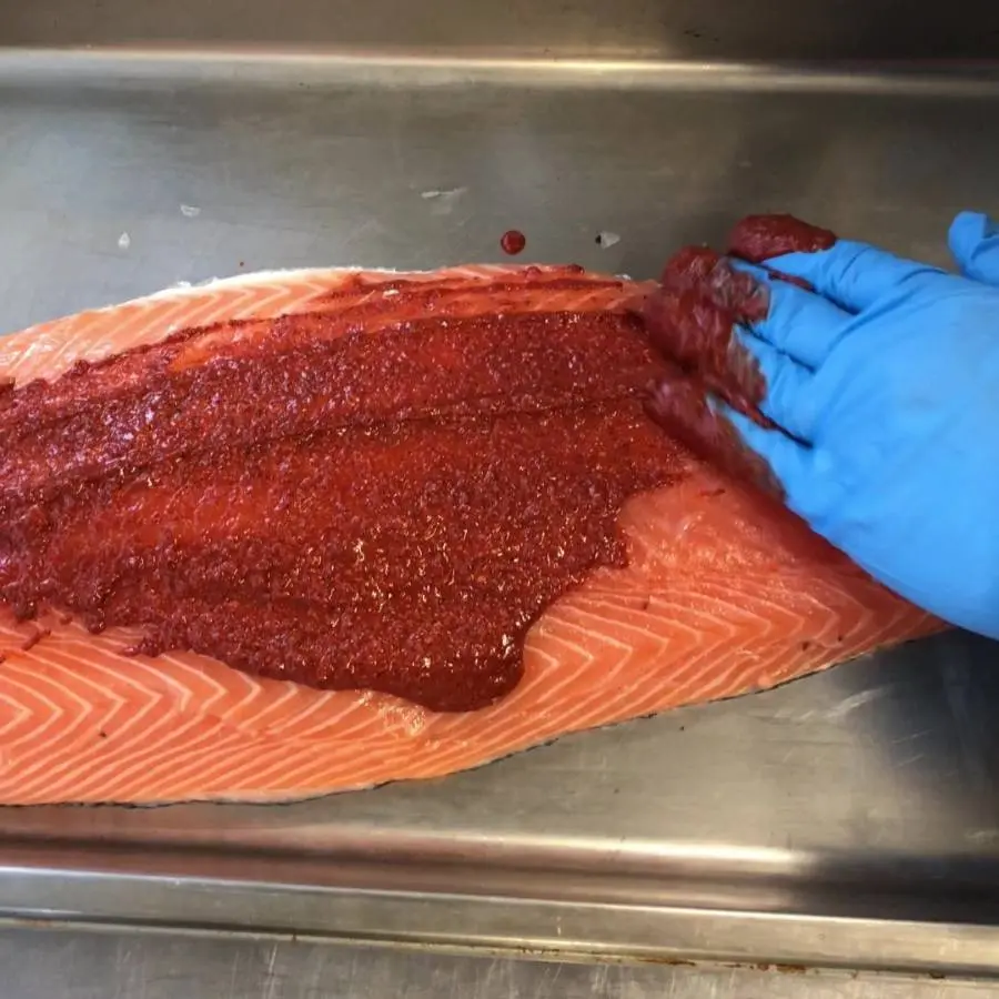 creation thumb for Achiote crusted smoked salmon #Nowaste