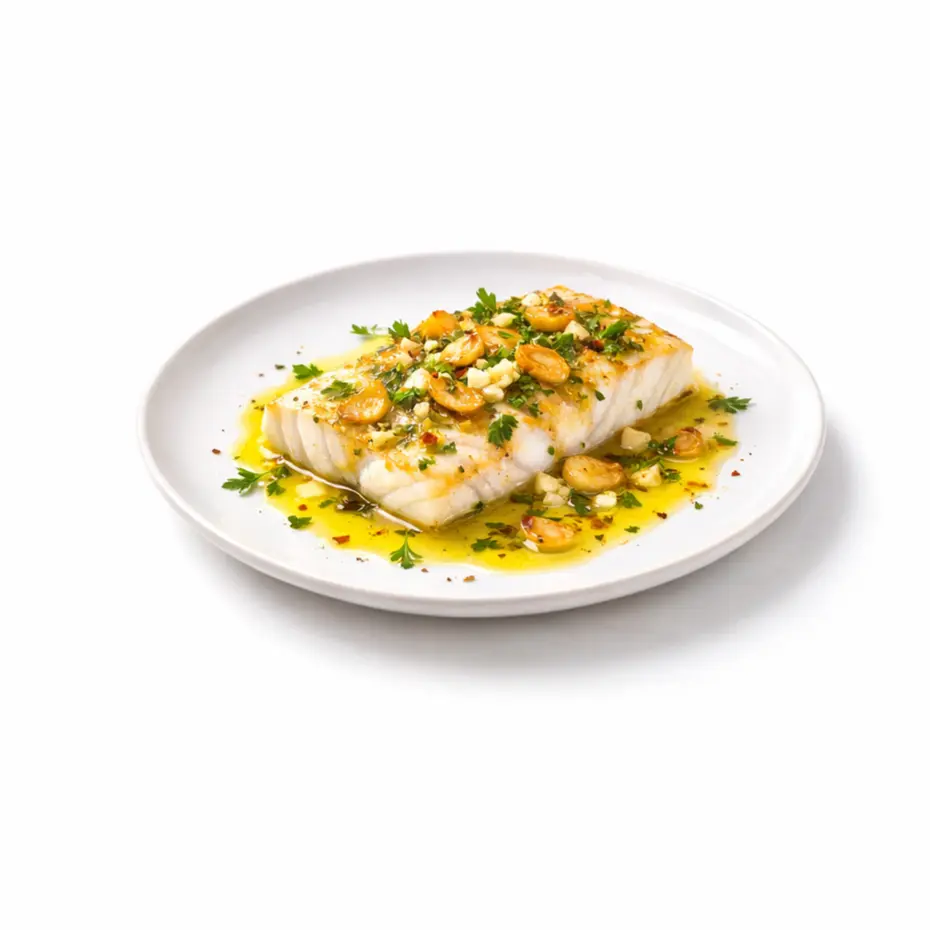 creation thumb for Baked Hake with Garlic Oil (Merluza al Horno)