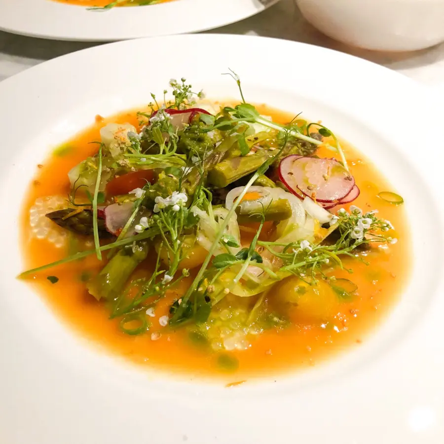 creation thumb for Tomato consummé with pickled melon - Vegan & Vegetarian