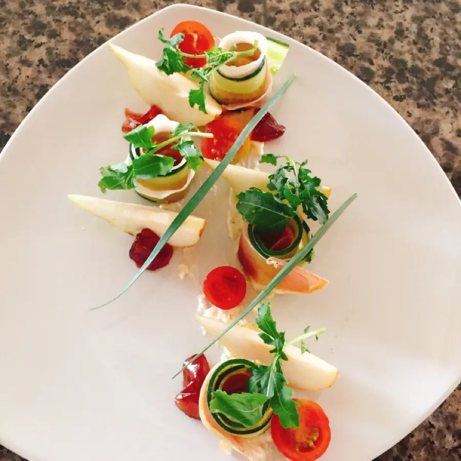 creation thumb for Pear and prosciutto salad
