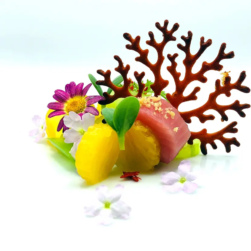 creation thumb for Summer salad of cucumber and pineapple in osmosis and tuna