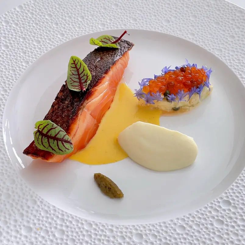 creation thumb for Crispy Skin Salmon, Fennel, Apple, Cauliflower & Curry