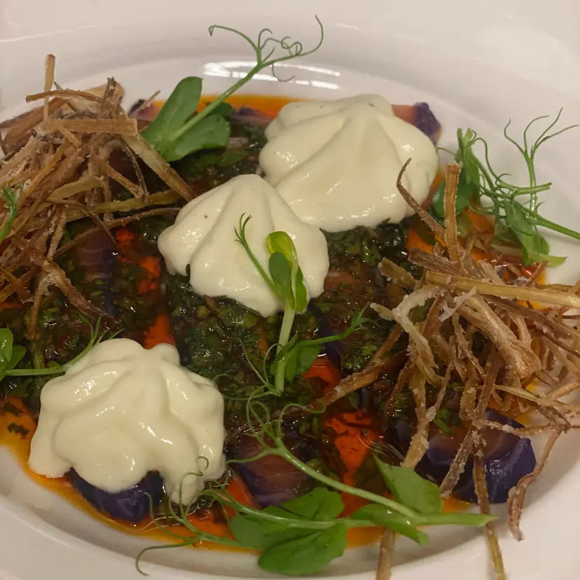 creation thumb for Potato Mousse , Chimichurri and Crispy leeks