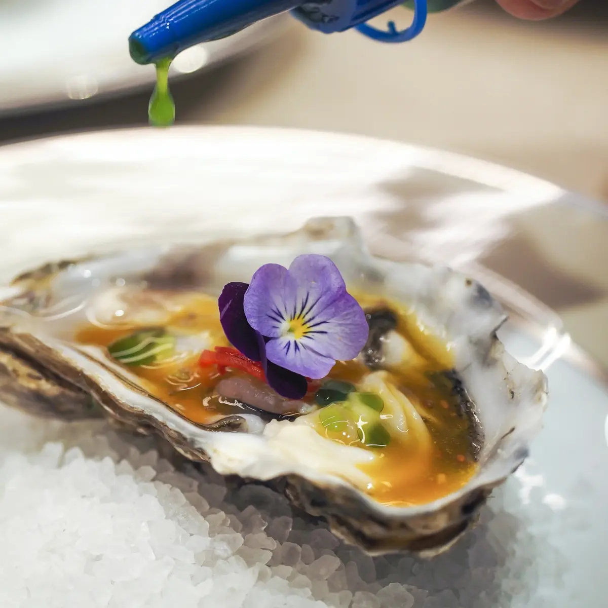 creation thumb for Oysters with passion fruit/coriander