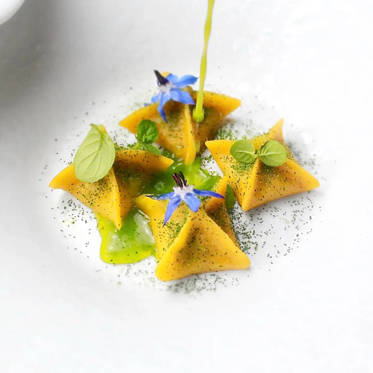 creation thumb for Ravioli de Ricota y Borraja, Menta y Extracto de Calabacín
