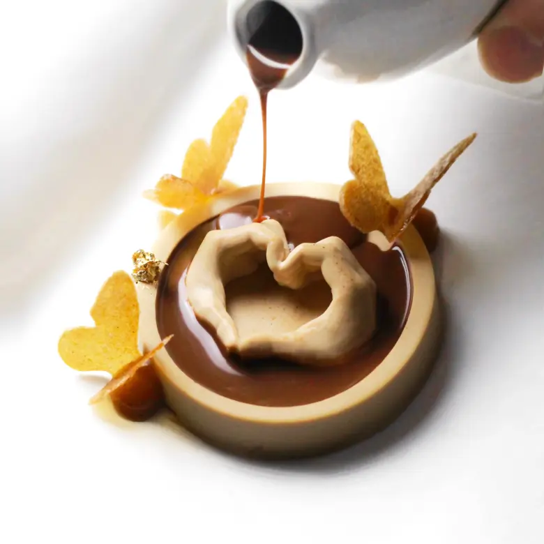 creation thumb for Coffee panna cotta, coffee sauce, coffe butterflies ! 