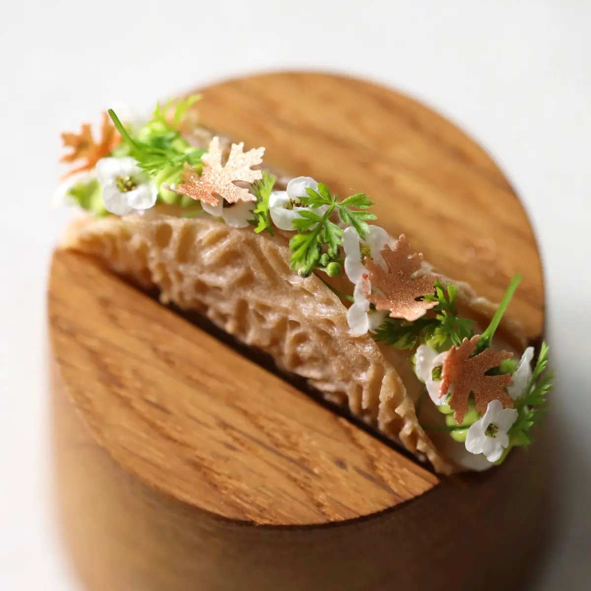 creation thumb for Truffle taco, scallop, herbs emulsion