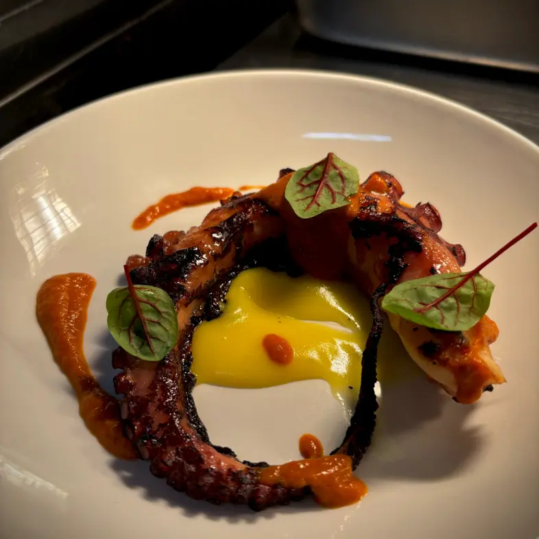 creation thumb for Grilled octopus, Luciana sauce and saffron potatoes