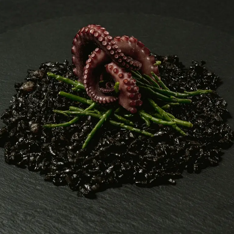 creation thumb for Black rice, squid, octopus and salicornia