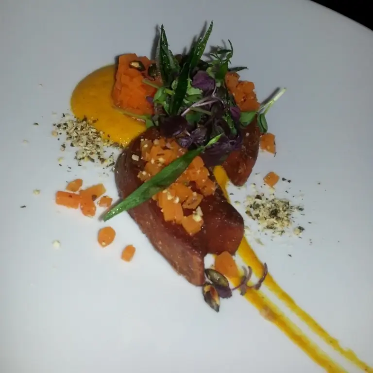 creation thumb for Foie de canard/citrouille³/estragon/shiso