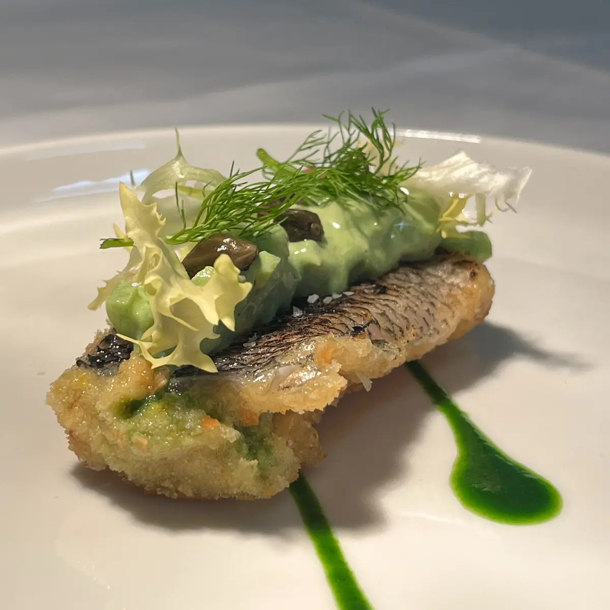 creation thumb for Milanese-Style Boccalone, Parsley, Green Apple Russian Salad