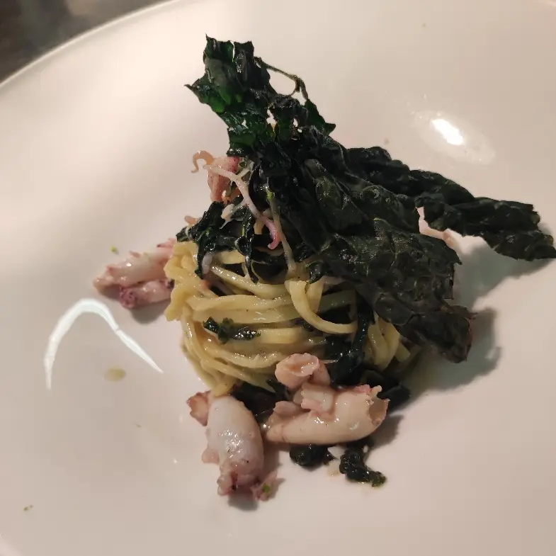 creation thumb for Tagliolini mit Schwarzkohl und Calamari