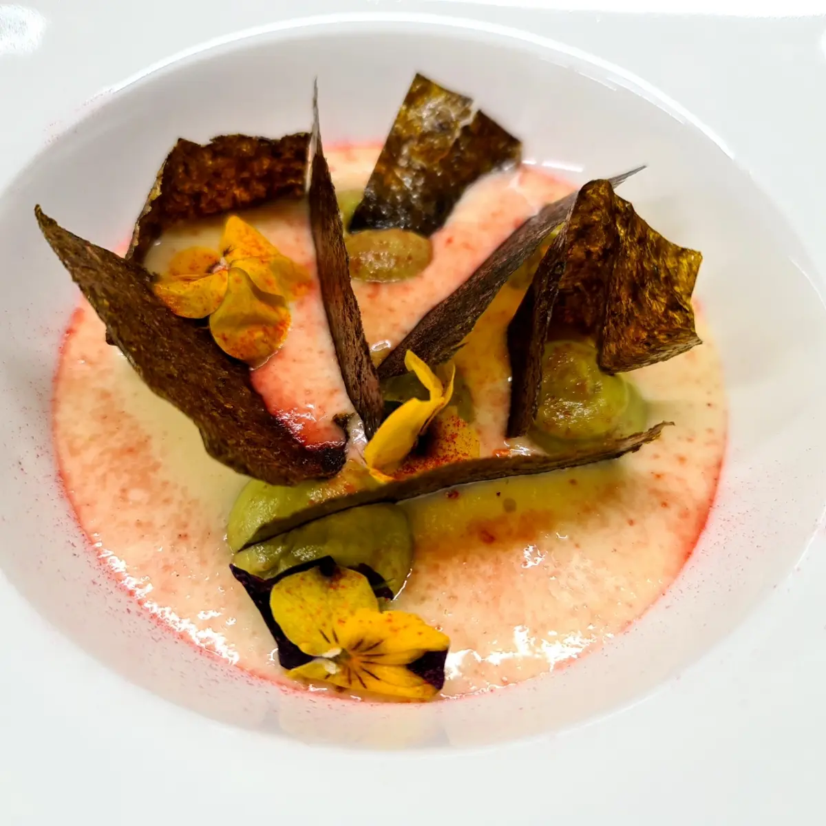 creation thumb for GAzpacho di finocchio,guacamole,lampone e alga nori