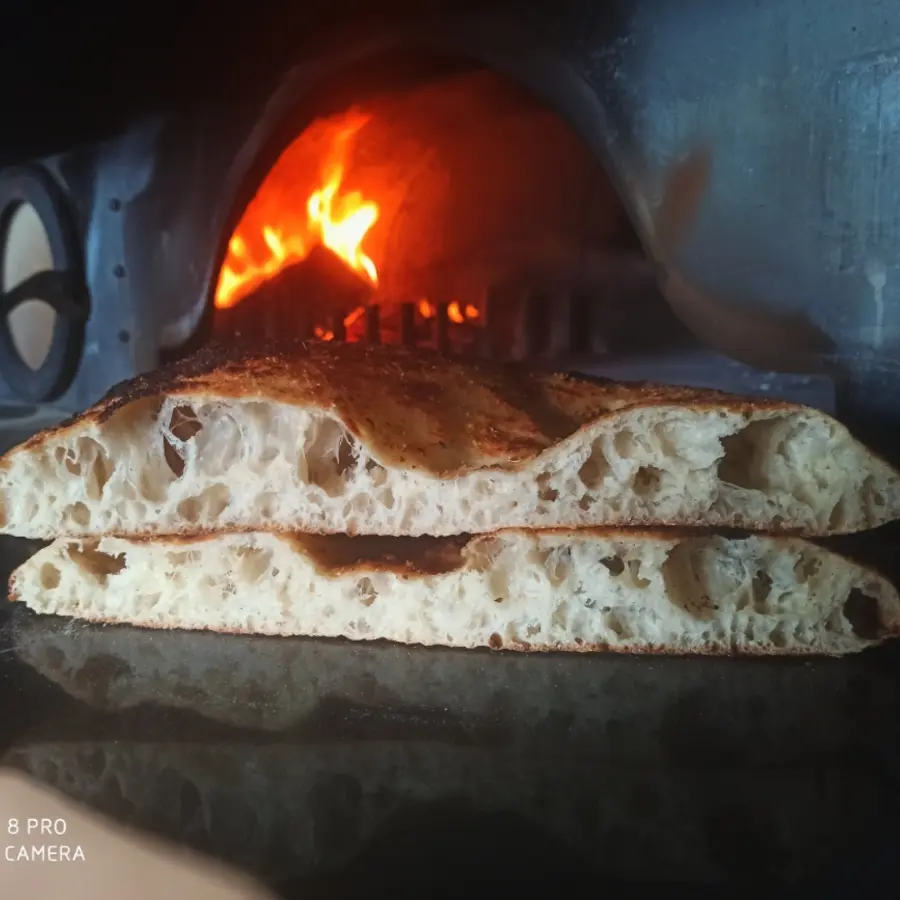 creation thumb for Focaccia with Biga cooked in woodfire oven