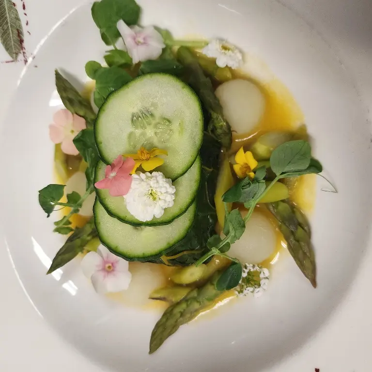 creation thumb for Tai Snapper over Yellow Gazpacho