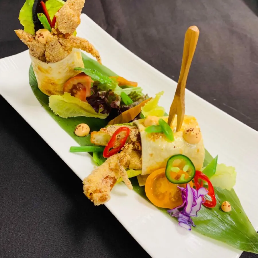 creation thumb for Soft shell crab burrito with fattoush salad