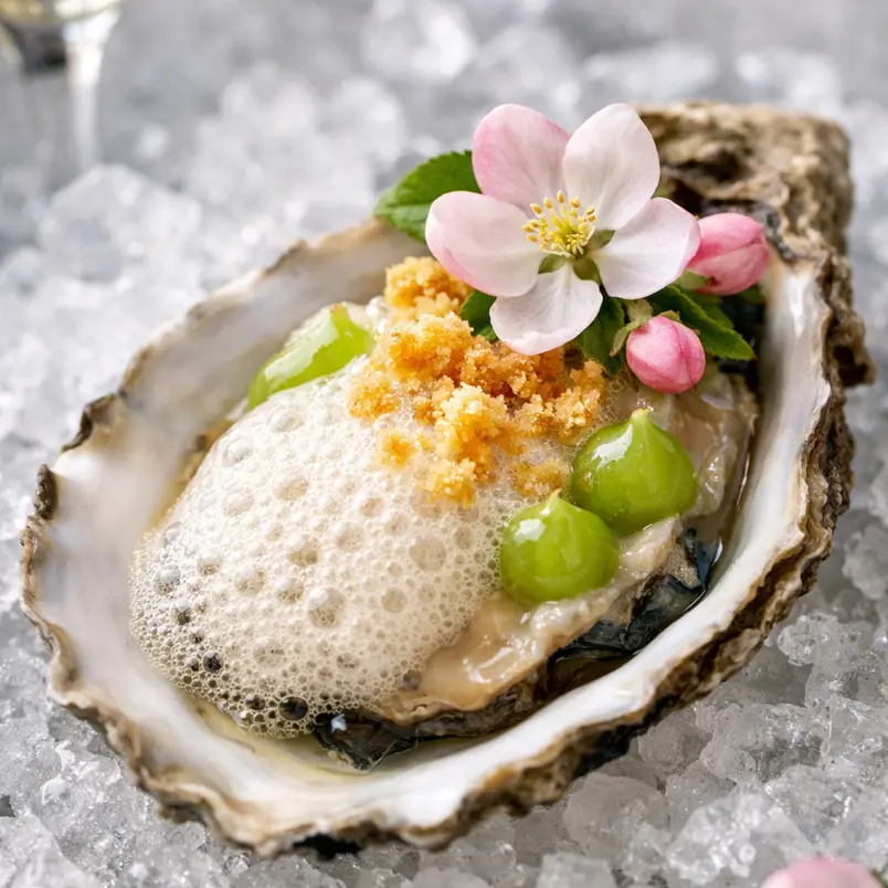 creation thumb for Oyster | Champagne-Espuma | Green Apple Gel |
