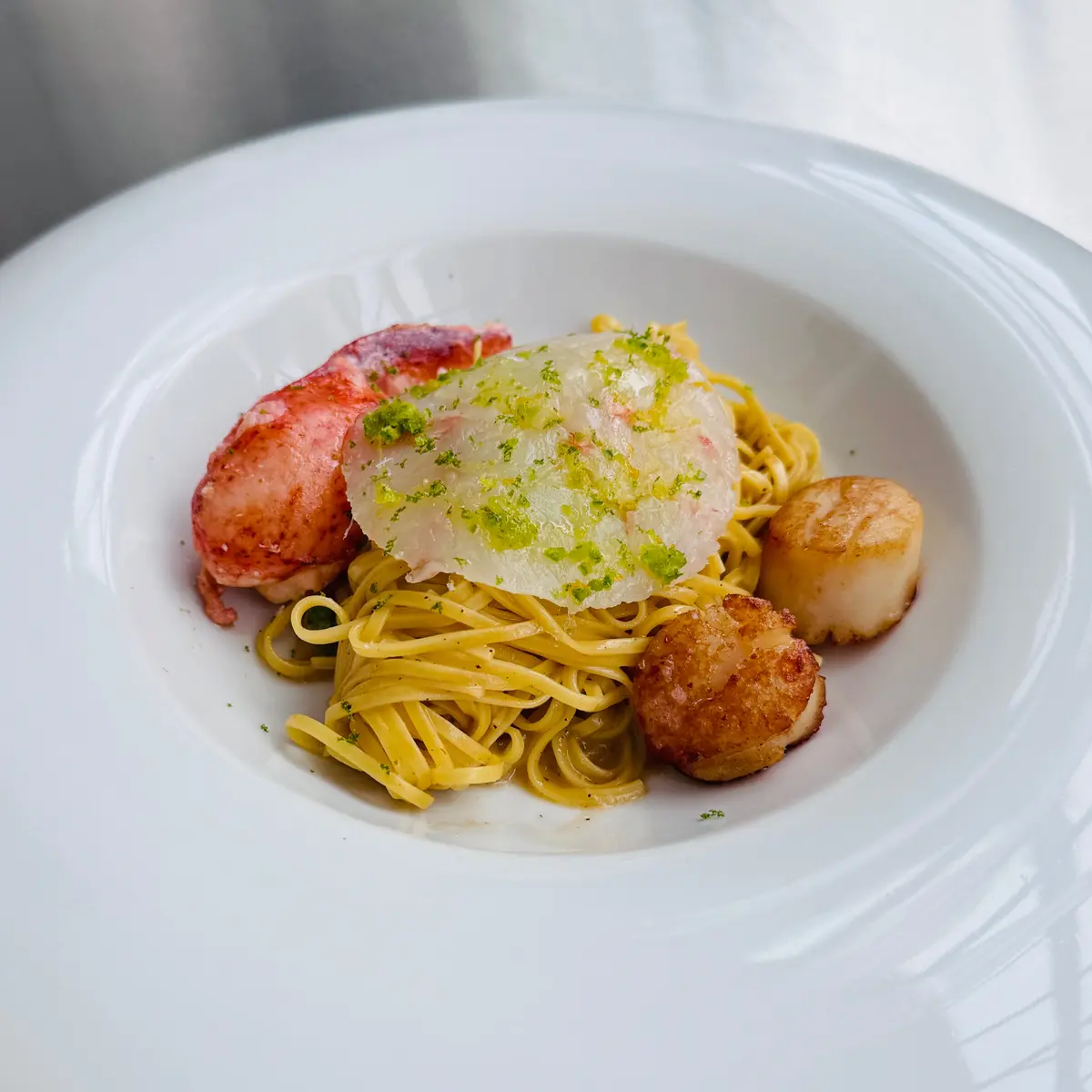 creation thumb for Prawn Linguini with Scallop and Lobster Claw