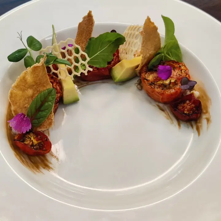 creation thumb for Avocado & Tomato,Sorghum Crisp & Sorghum Honey comb Tulie 